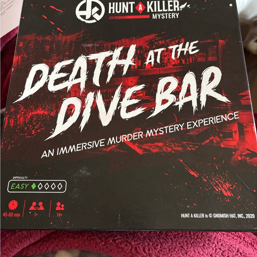 Mystery Game - Death at the Dive Bar - Black and Red